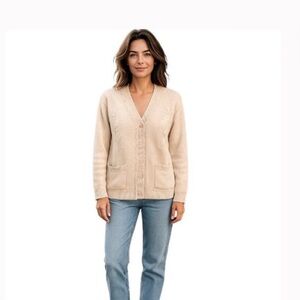 Elegant Cream Cardigan Sweater
